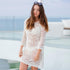 Long Sleeve Knit Beachwear #Beach Dress #White #